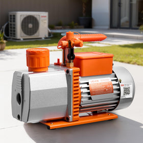 VEVOR pump attached to resin degassing chamber showing applicability to crafts and wood stabilization