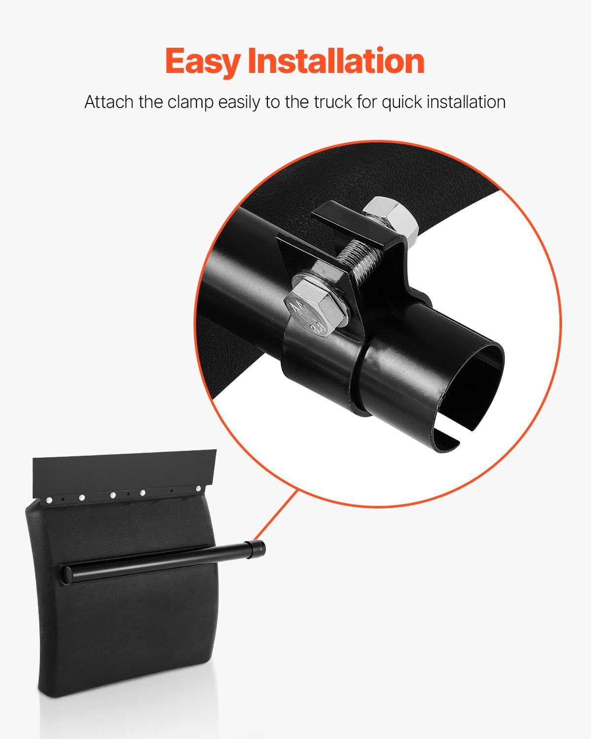 VEVOR quarter fender tube bracket close-up showing sturdy mounting support benefit