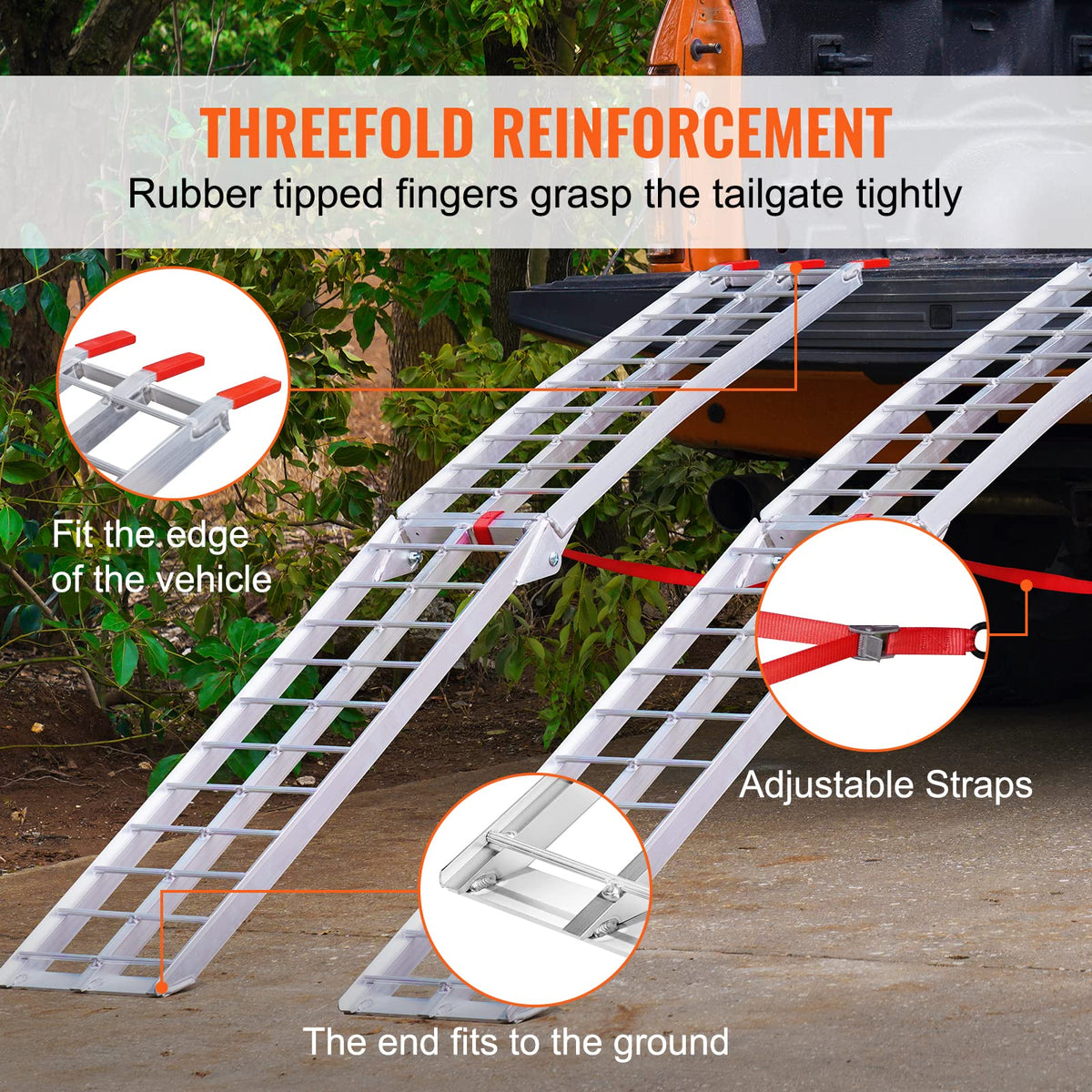 VEVOR grid deck texture providing traction and even weight distribution for tires
