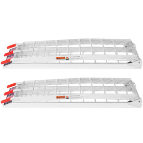 VEVOR ramps stored vertically in garage showcasing compact storage convenience