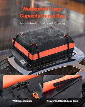 VEVOR ratchet straps and storage net secured over cargo benefit: prevents shifting while driving