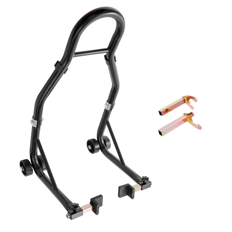 VEVOR rear stand front view showing sturdy frame and casters for stable lifting
