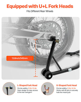VEVOR L-shaped fork rubber sleeve detail protecting swingarm from scratches