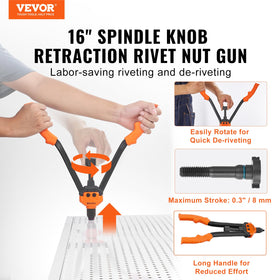 VEVOR close-up of de-riveting knob showing quick release benefit