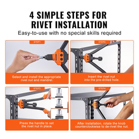 VEVOR rivet nut gun installing a nut in an automotive panel fast and precise