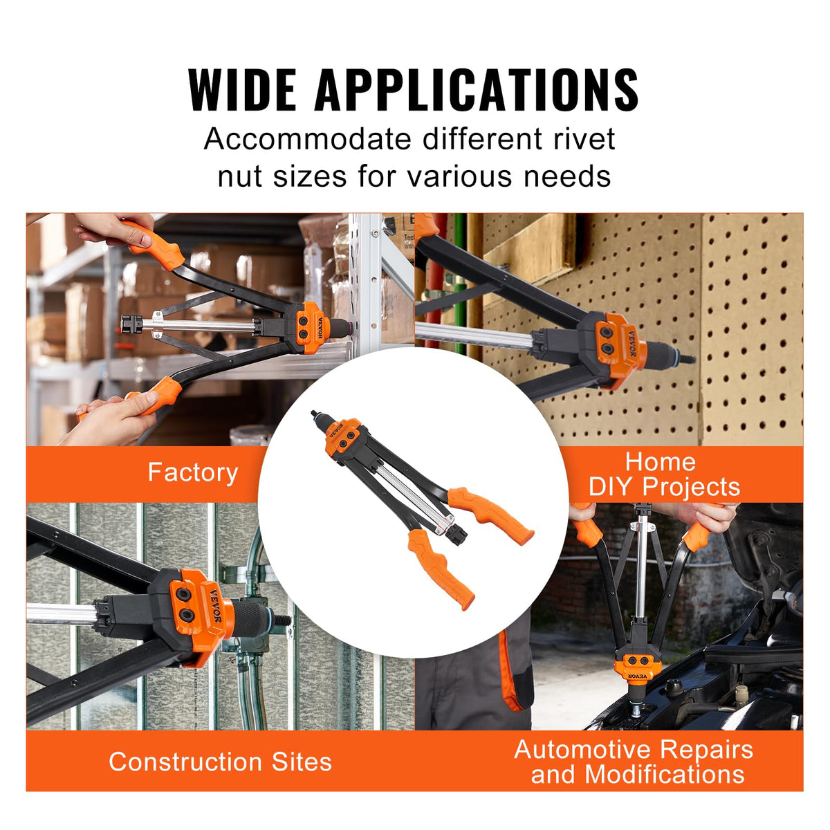 VEVOR tool next to ruler showing 16-inch length for extra leverage and reach