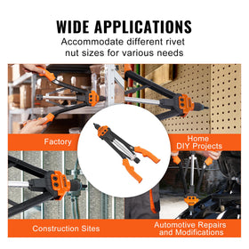 VEVOR tool next to ruler showing 16-inch length for extra leverage and reach