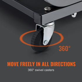 VEVOR detail of 360-degree casters illustrating smooth mobility and wear resistance