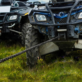 VEVOR winch rope used in offroad recovery showing controlled pull