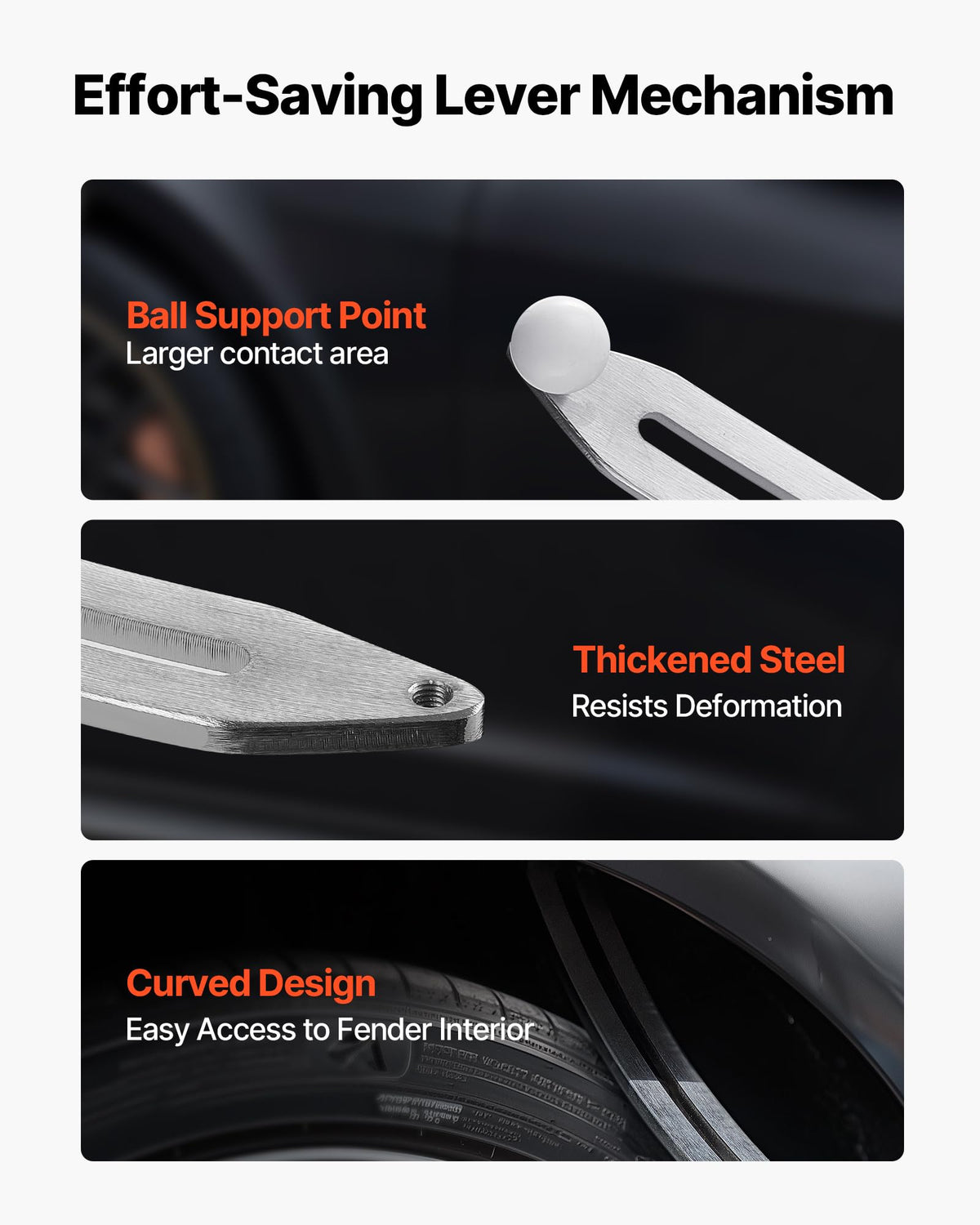 VEVOR rubber hammer with aluminum tips showing controlled tapping benefit