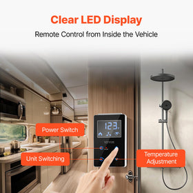 VEVOR wireless remote controller in hand for convenient temperature changes