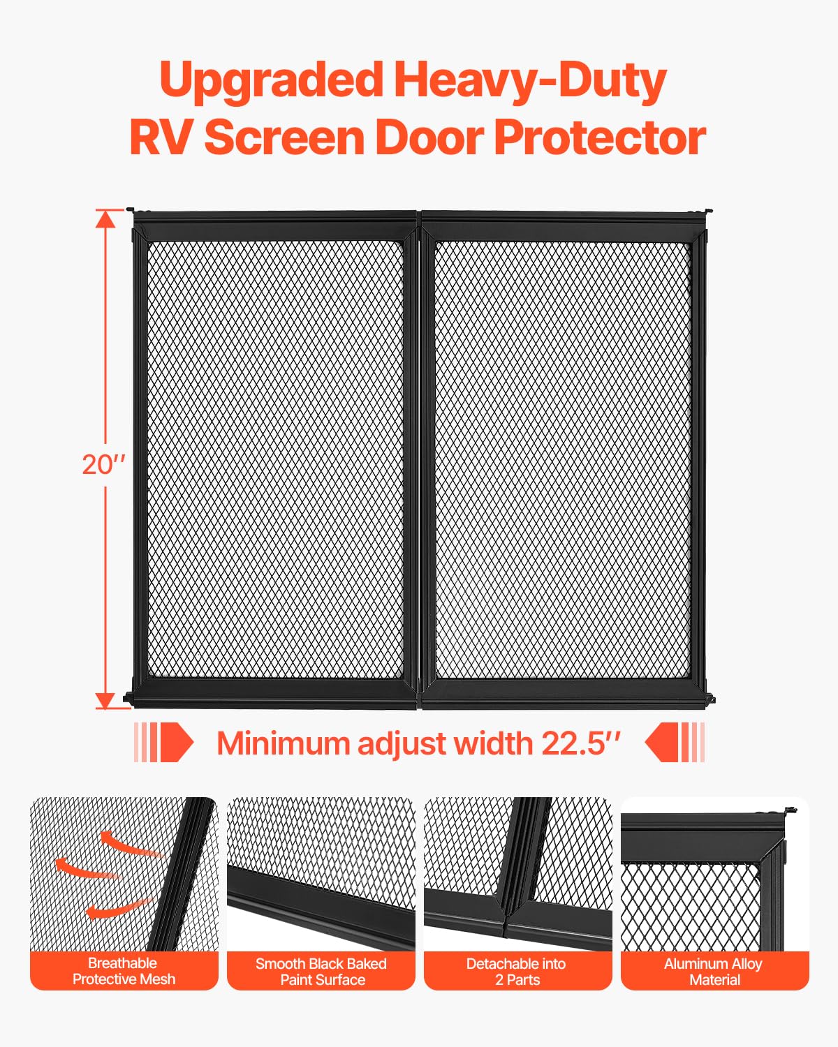 VEVOR close-up of breathable protective mesh demonstrating scratch resistance