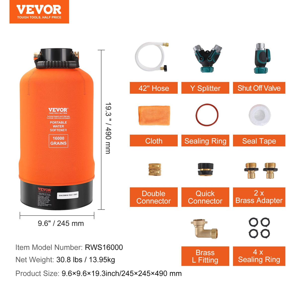 VEVOR unit installed on RV hookup showing fast tool-free setup benefit