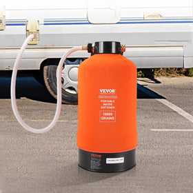 VEVOR regeneration salt container near unit showing simple refill convenience