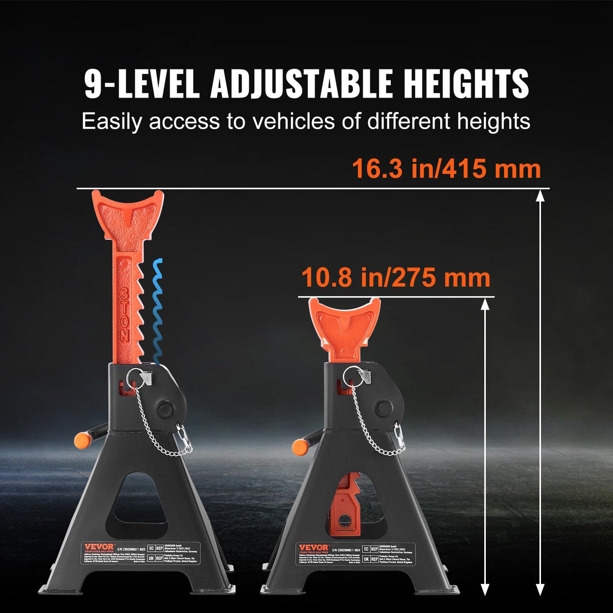 VEVOR safety pin and double-lock mechanism offering redundant protection