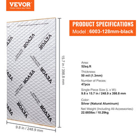 VEVOR sheet next to ruler for scale showing coverage clarity benefit