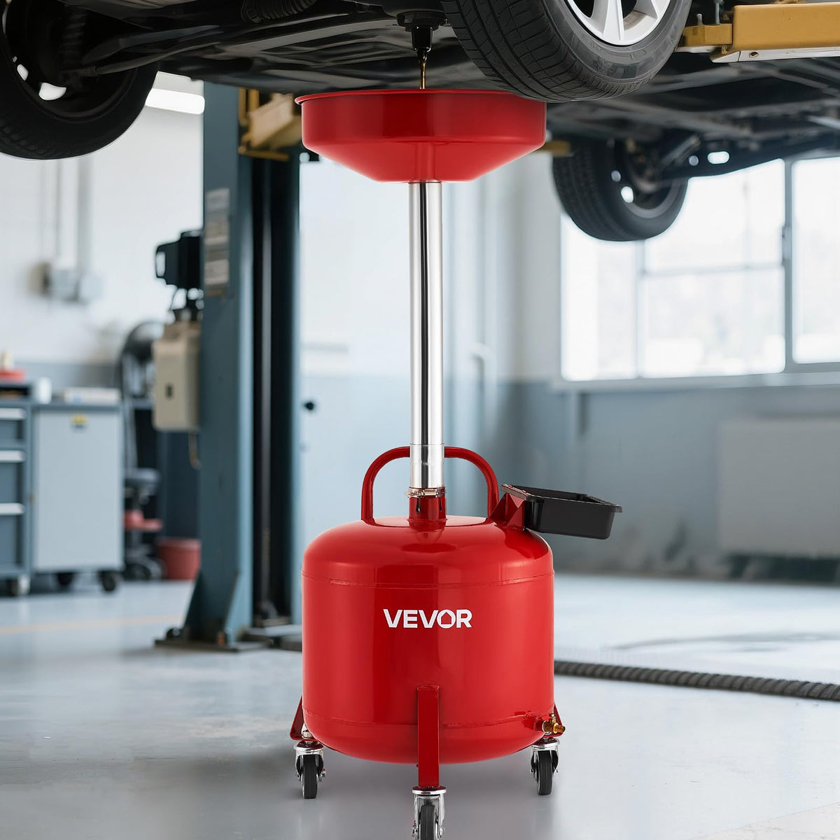 VEVOR size comparison with hand demonstrating compact, portable design