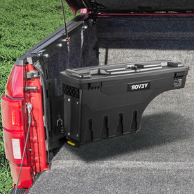 VEVOR box next to hand for scale showing compact 25 L capacity