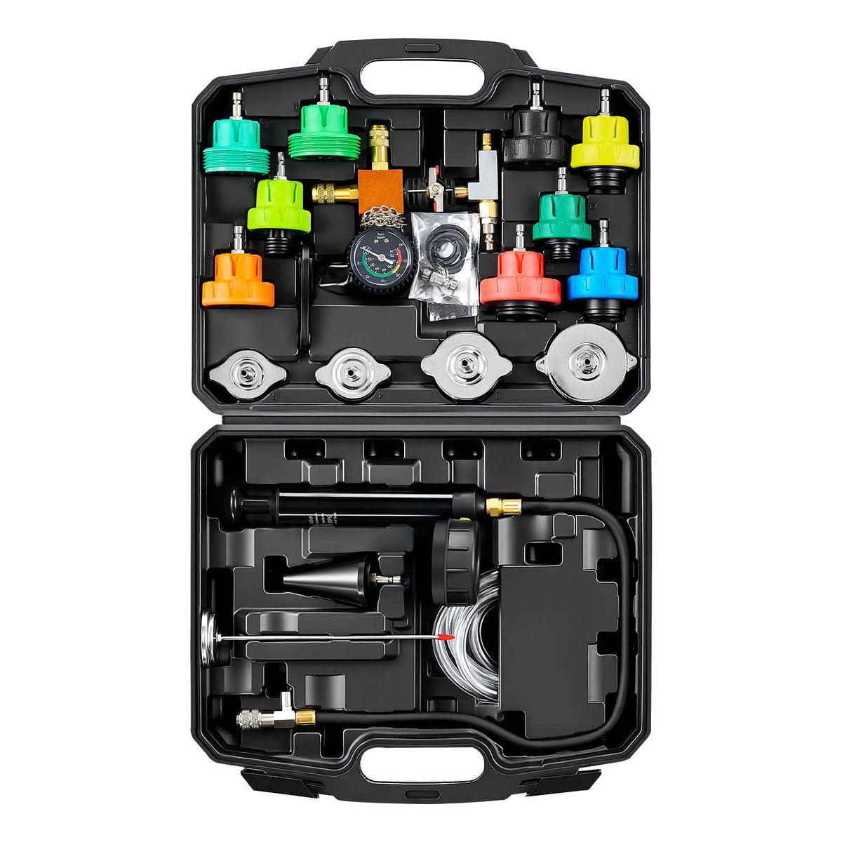 VEVOR kit beside a hand for scale showing compact, travel-ready size