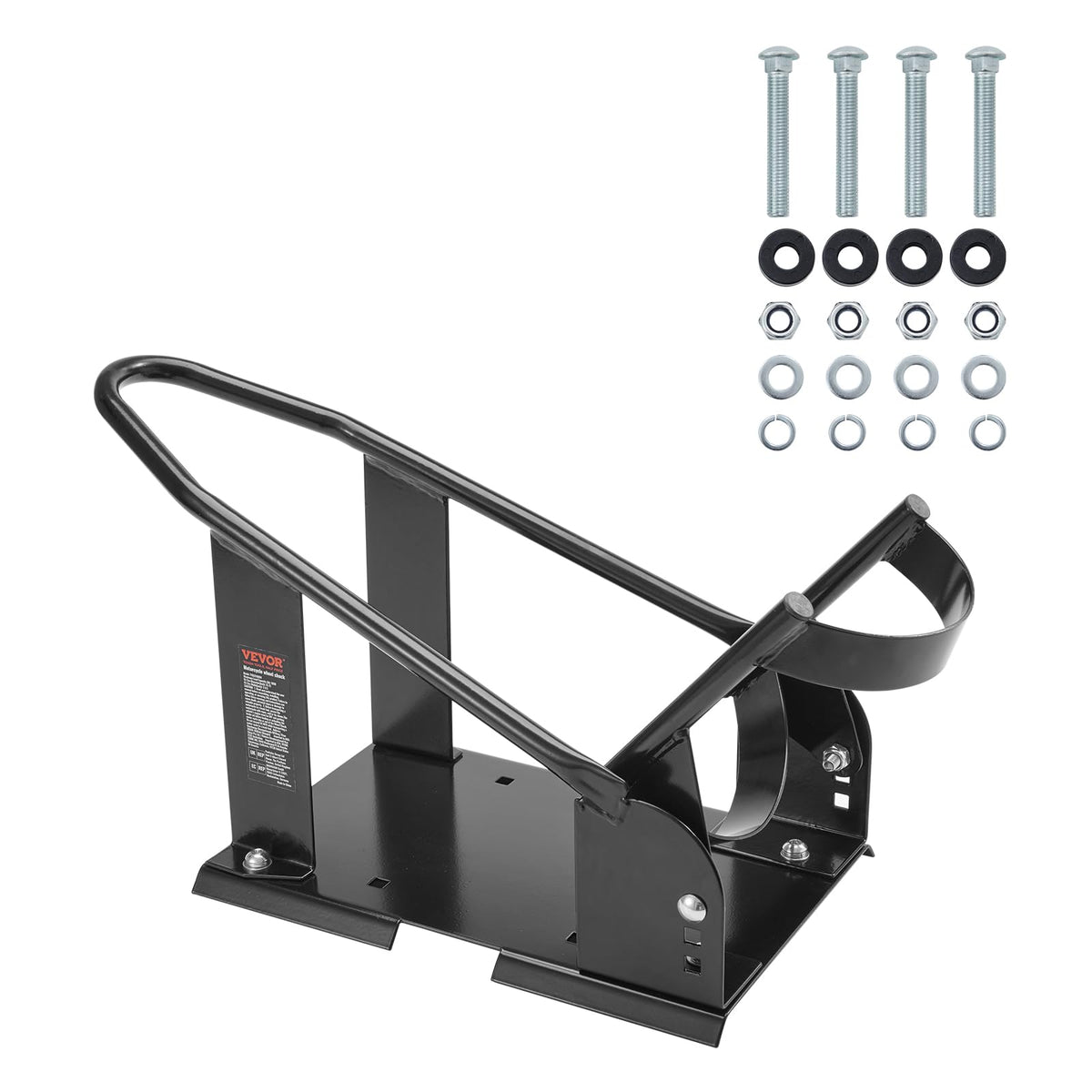VEVOR chock beside a ruler to show size and scale for installation planning