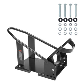 VEVOR chock beside a ruler to show size and scale for installation planning