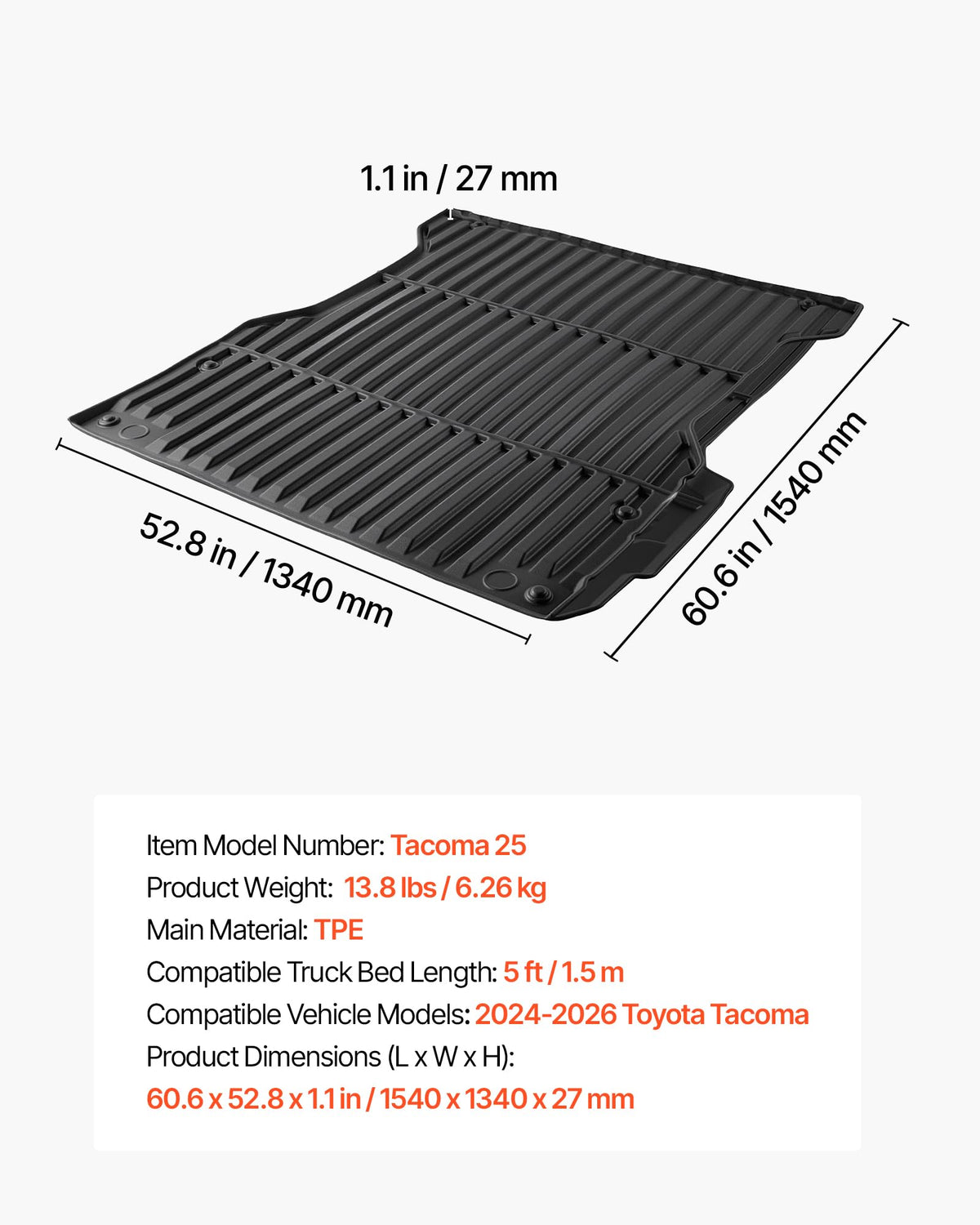 VEVOR mat with toolbox showing scale and durable coverage