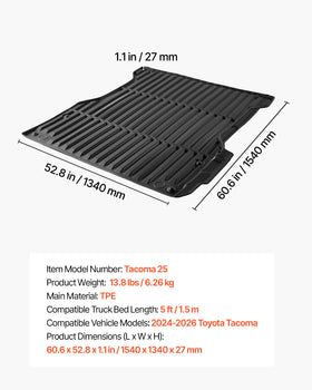 VEVOR mat with toolbox showing scale and durable coverage