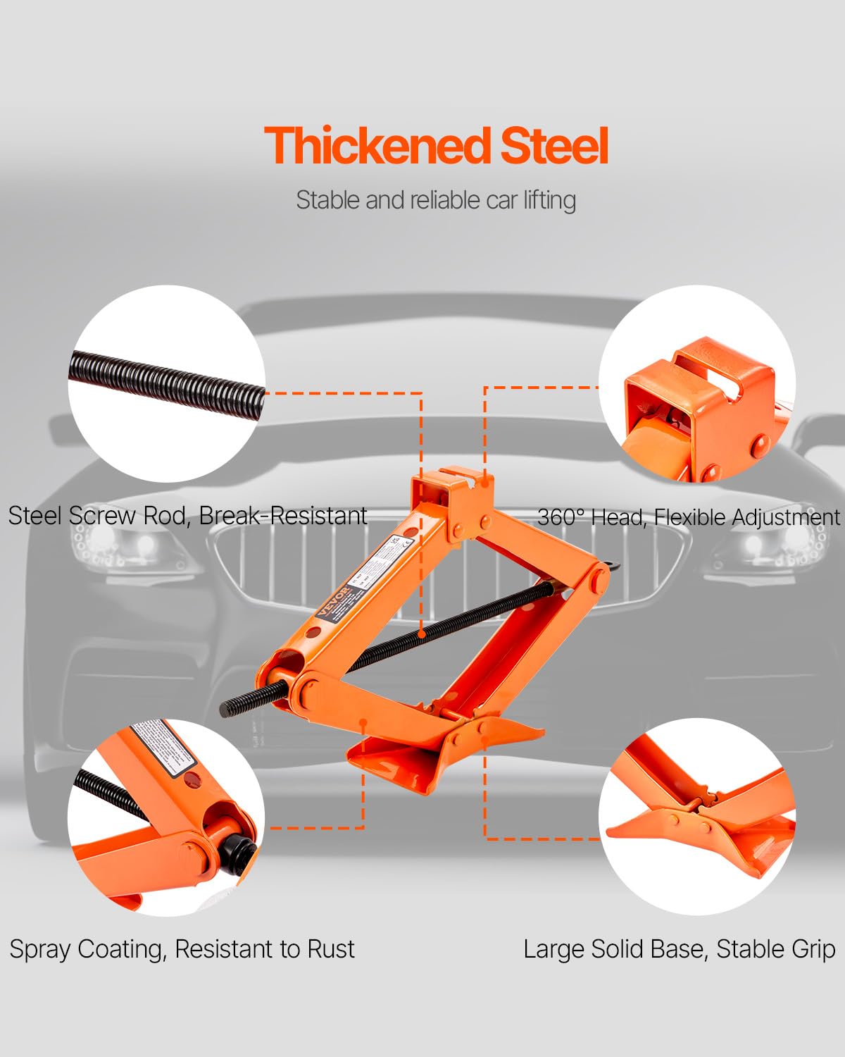 VEVOR scissor jack telescoping lug wrench for extra leverage on lug nuts