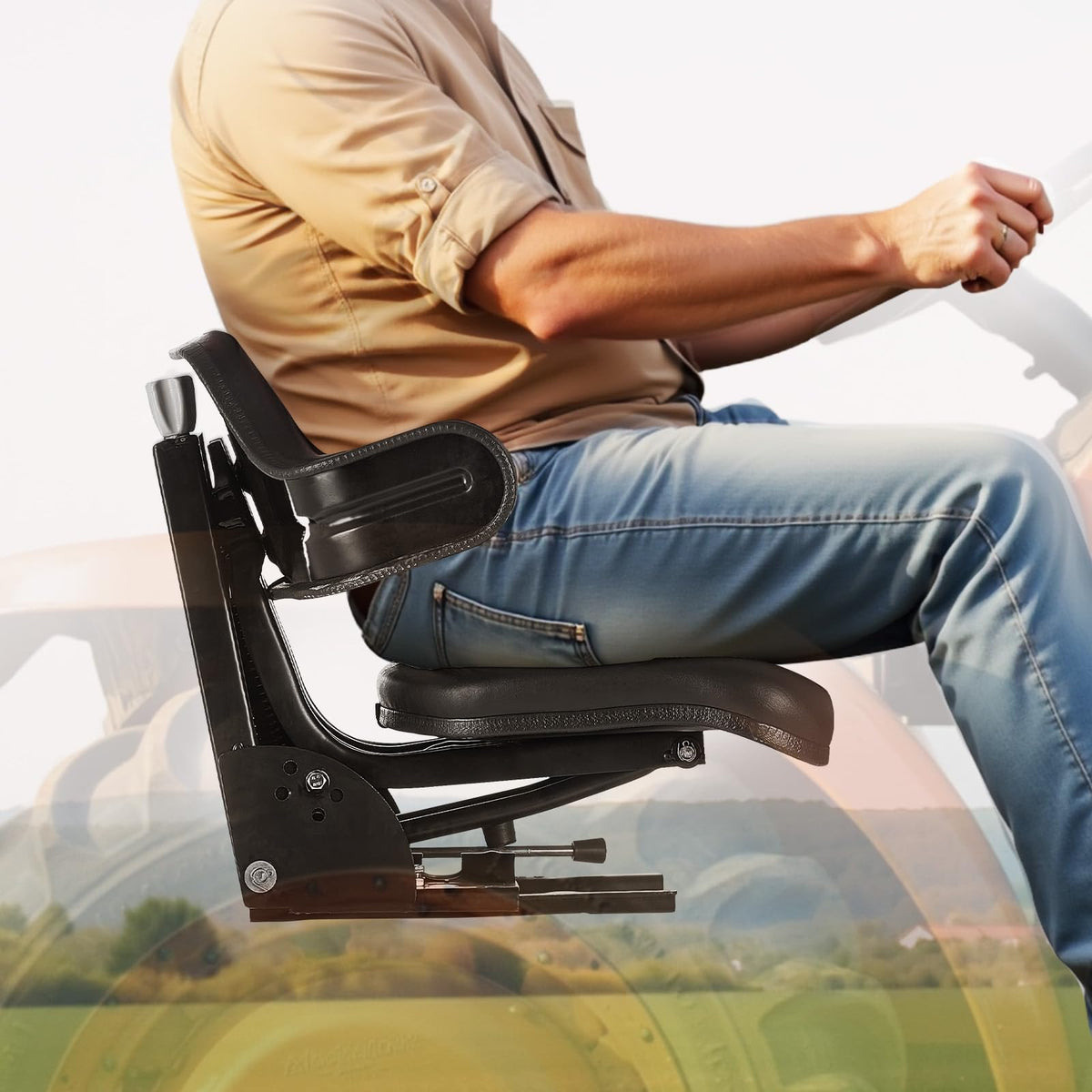VEVOR installed in tractor cab demonstrating real-world comfort benefit