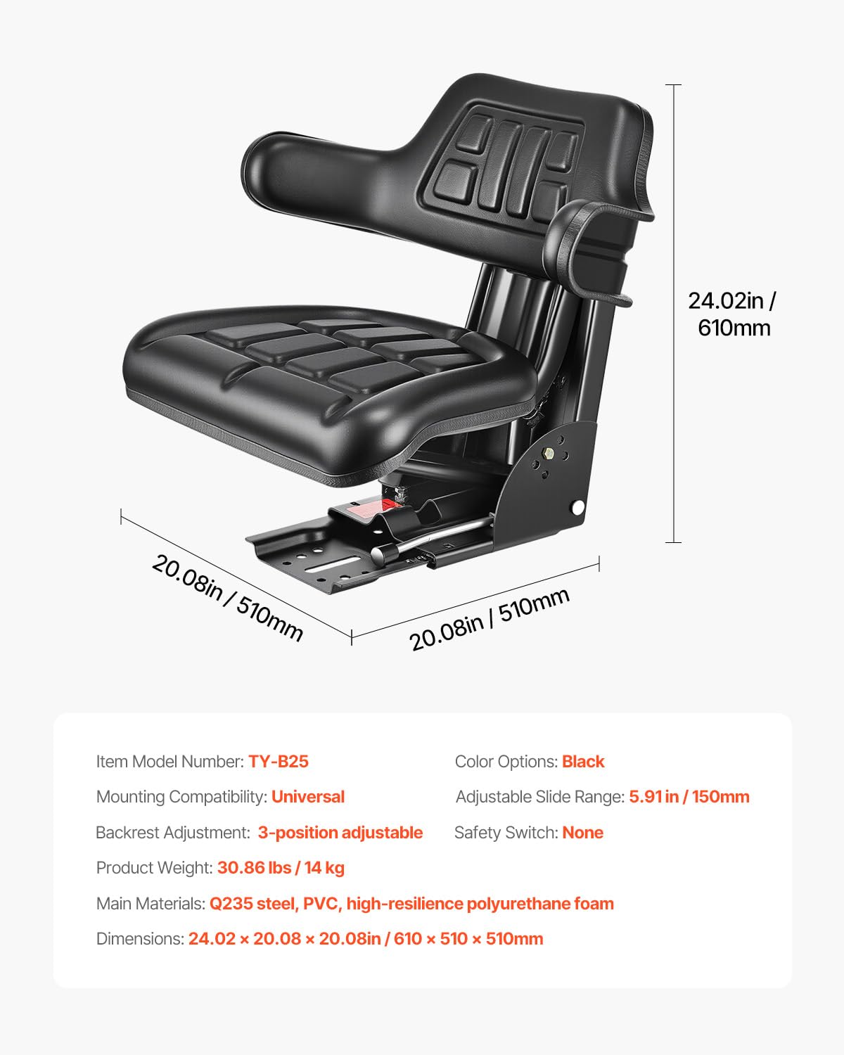 VEVOR cutaway of foam and steel plate illustrating resilient comfort and support