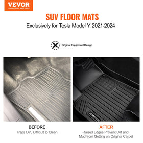 VEVOR second-row liners covering footwells for complete defense