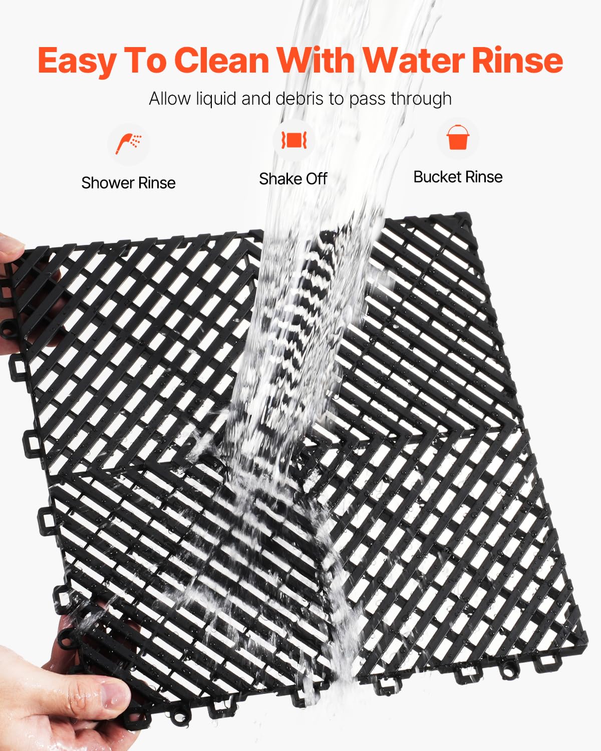 VEVOR tile used as shower floor illustrating slip-resistance in wet areas