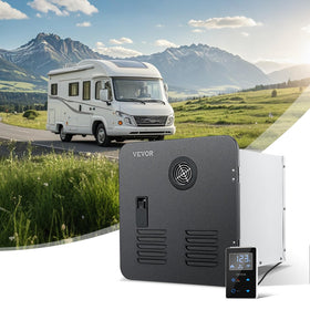 VEVOR shower in RV use illustrating steady hot water flow
