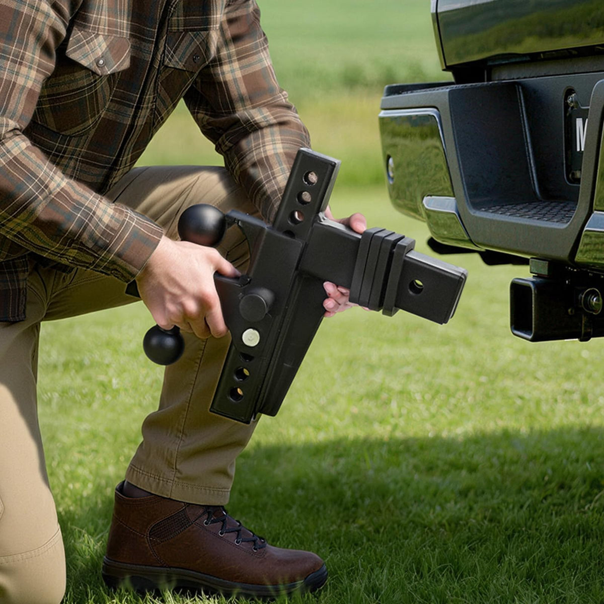 VEVOR side profile showing 9-inch drop illustrating correct trailer leveling benefit
