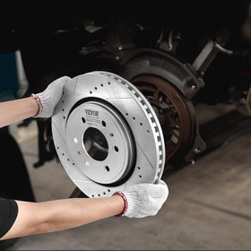 VEVOR size comparison 13.8" front vs 13.7" rear showing correct dimensions benefit