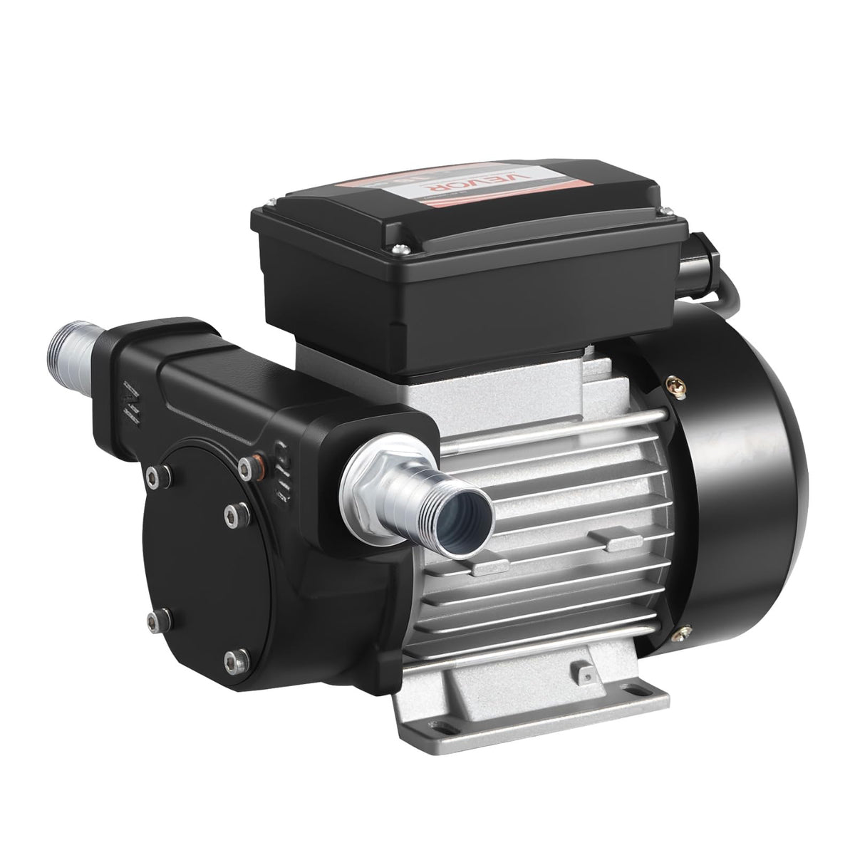 VEVOR pump held by hand for scale demonstrating compact high-capacity design