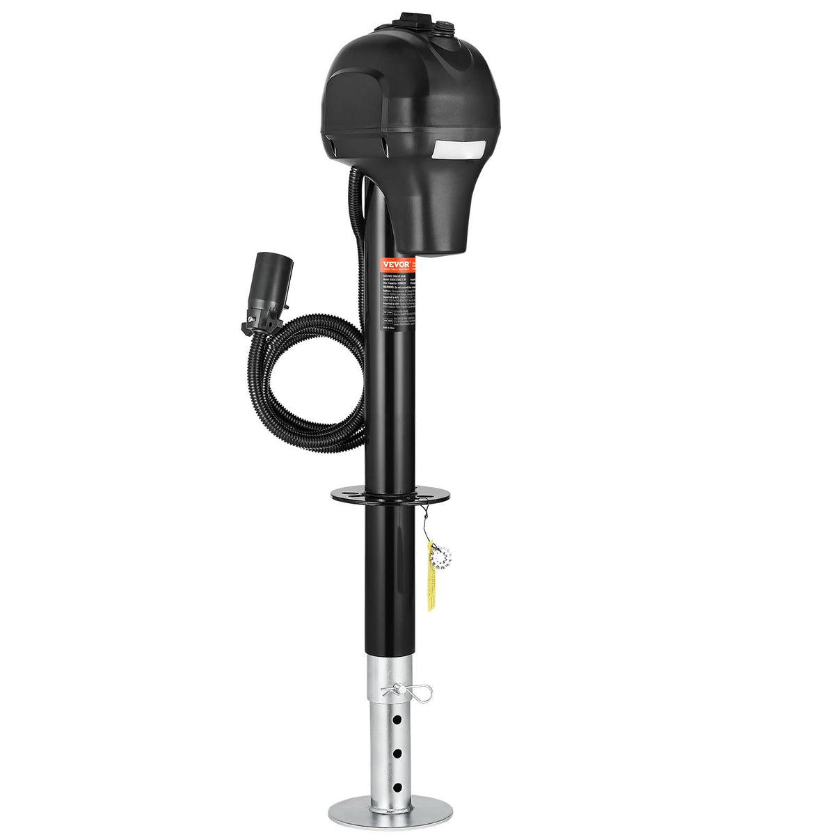 VEVOR size comparison with ruler showing compact footprint and lift range