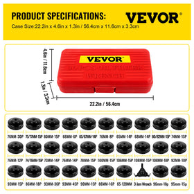 VEVOR stamped size markings on cups highlighting visible identification to speed selection and reduce mistakes