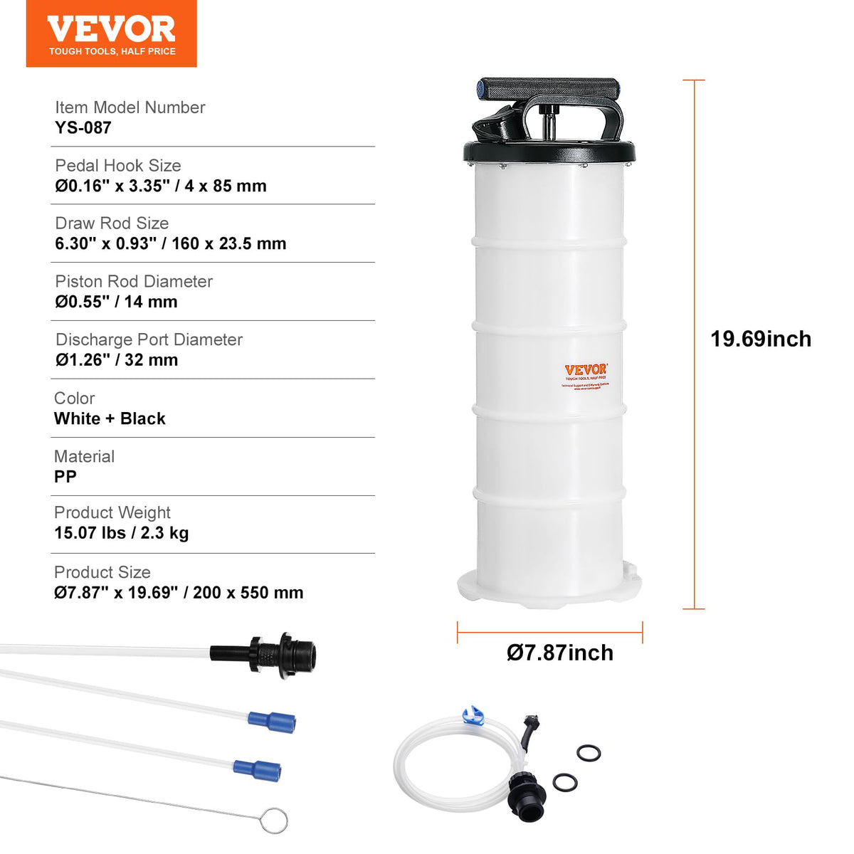 VEVOR size comparison next to car tire illustrating compact, portable storage benefit