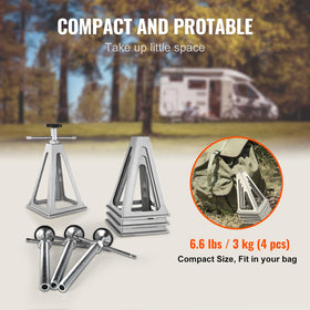 VEVOR jack held in hand for scale illustrating lightweight portability advantage
