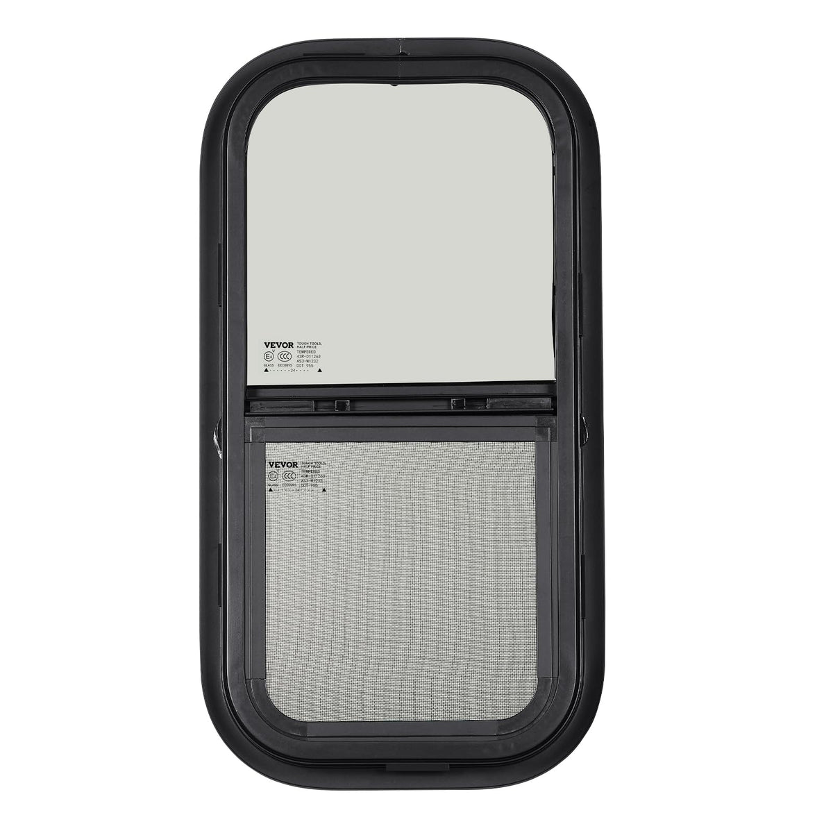 VEVOR window shown with measuring tape to illustrate proper size fit