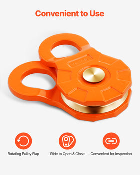 VEVOR snatch block fitted with steel cable illustrating compatibility and durability