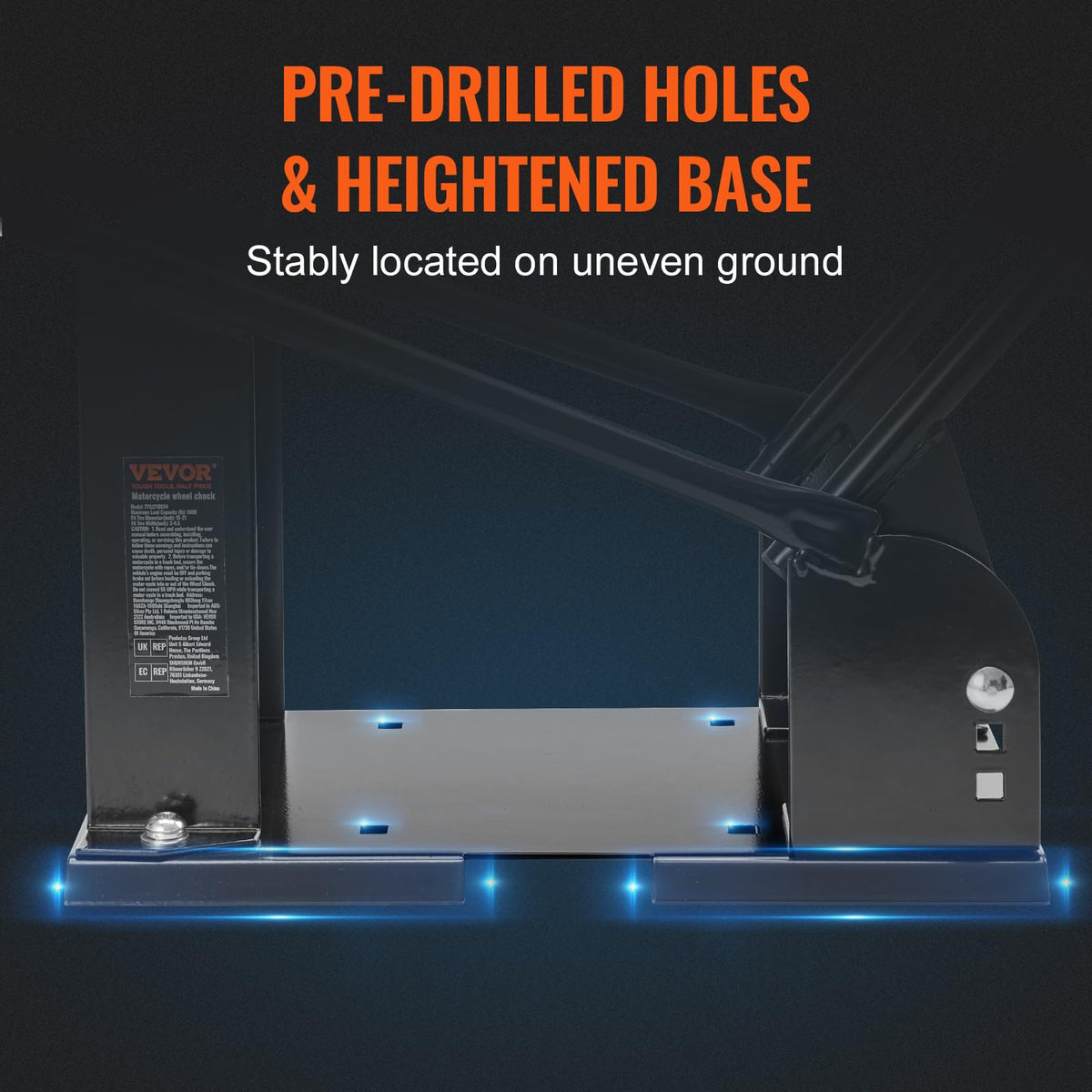 VEVOR profile showing heavy steel thickness for robust 1800 lb load support