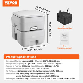 VEVOR portable storage bag with toilet for convenient transport