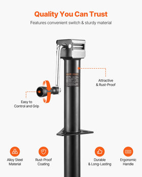 VEVOR swivel mechanism folded parallel to tongue for towing convenience