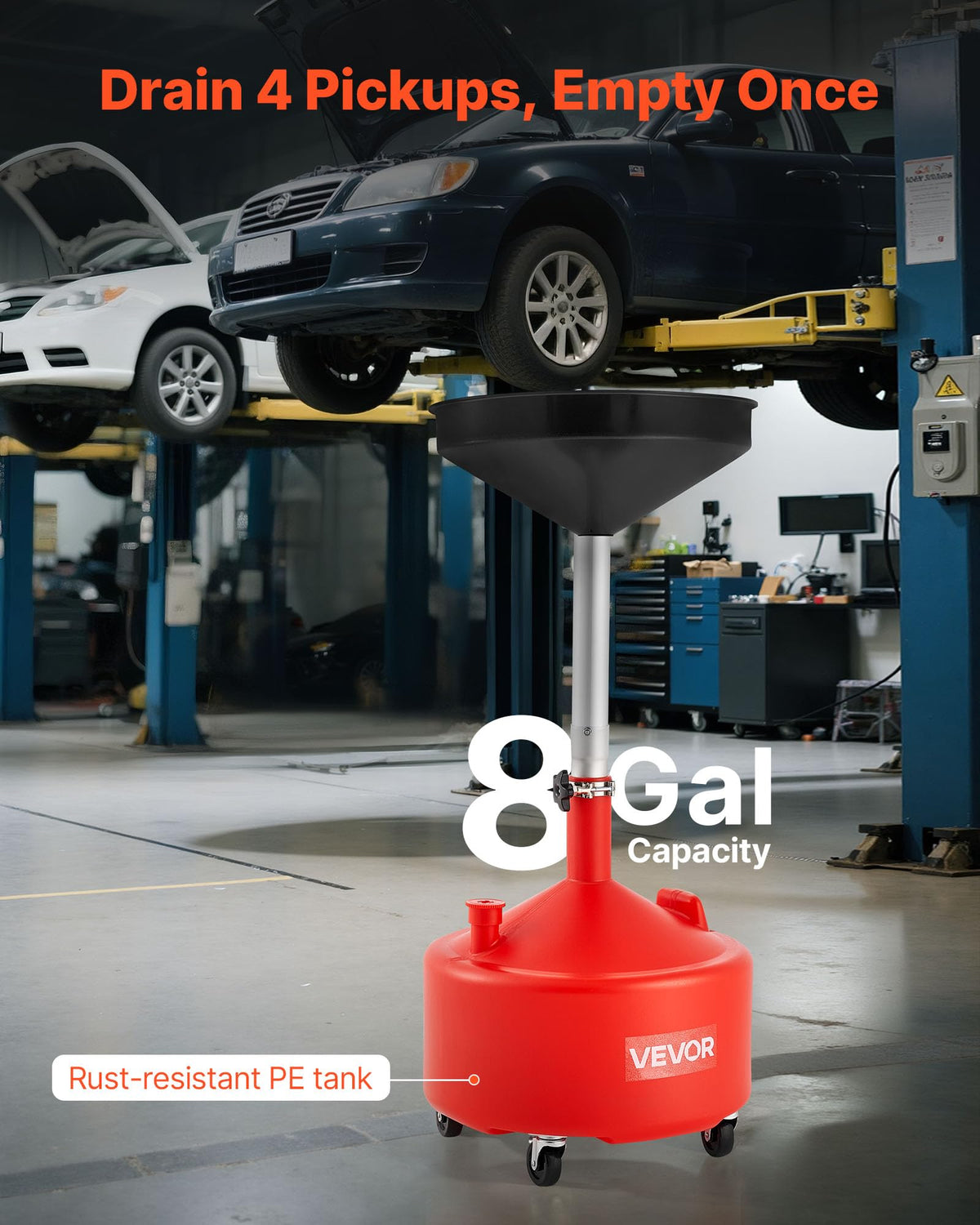 VEVOR telescoping tube extended showing height adjustability benefit