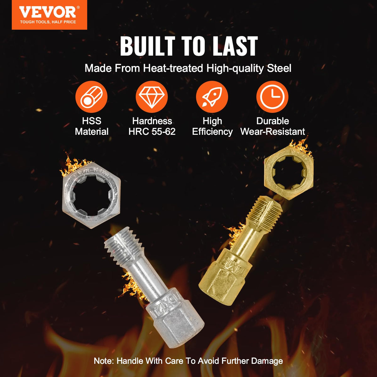 VEVOR dies close-up showing precision ground teeth for reliable thread restoration