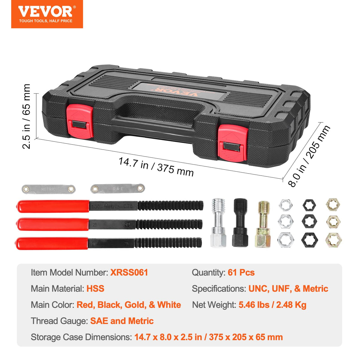 VEVOR kit in use on bolt demonstrating easy thread clean-up and restored fit
