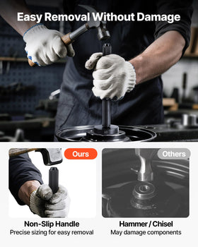 VEVOR threaded assembly detail with screw-lock delivering centered, safe strikes