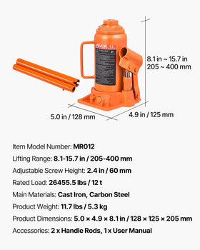 VEVOR threaded extension screw for precise height adjustment benefit